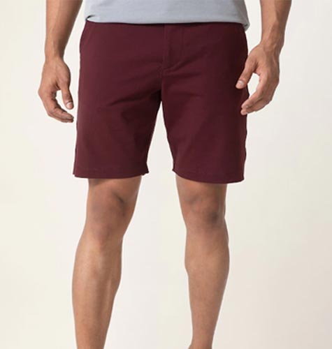 Men Maroon 4way Stretch Chino Shorts